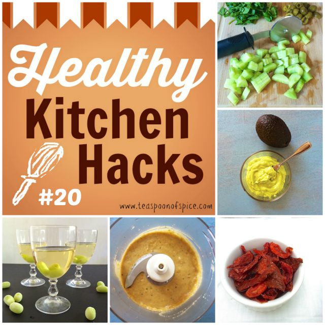 #HealthyKitchenHacks - Use a pizza cutter to chop salad, How to Make Non Dairy Dressing Creamy, Chill Your Glass of Wine without Ice Cubes, How To Make Sun-Dried Tomatoes,  What to Do with Overripe Avocado @tspbasil #cookinghack #kitchenhacks