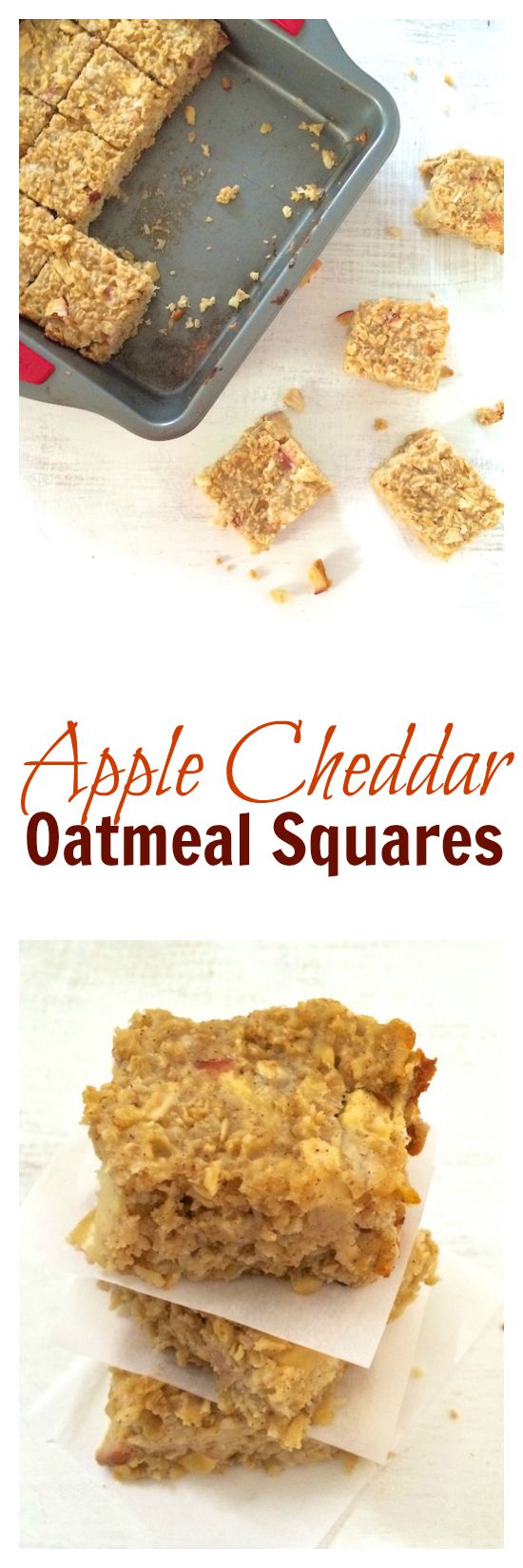Apple Cheddar Oatmeal Squares - easy to make and perfect for a quick breakfast or snack. @tspbasil 