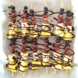 Frozen Chocolate Fruit Kabobs | Teaspoonofspice.com @tspbasil