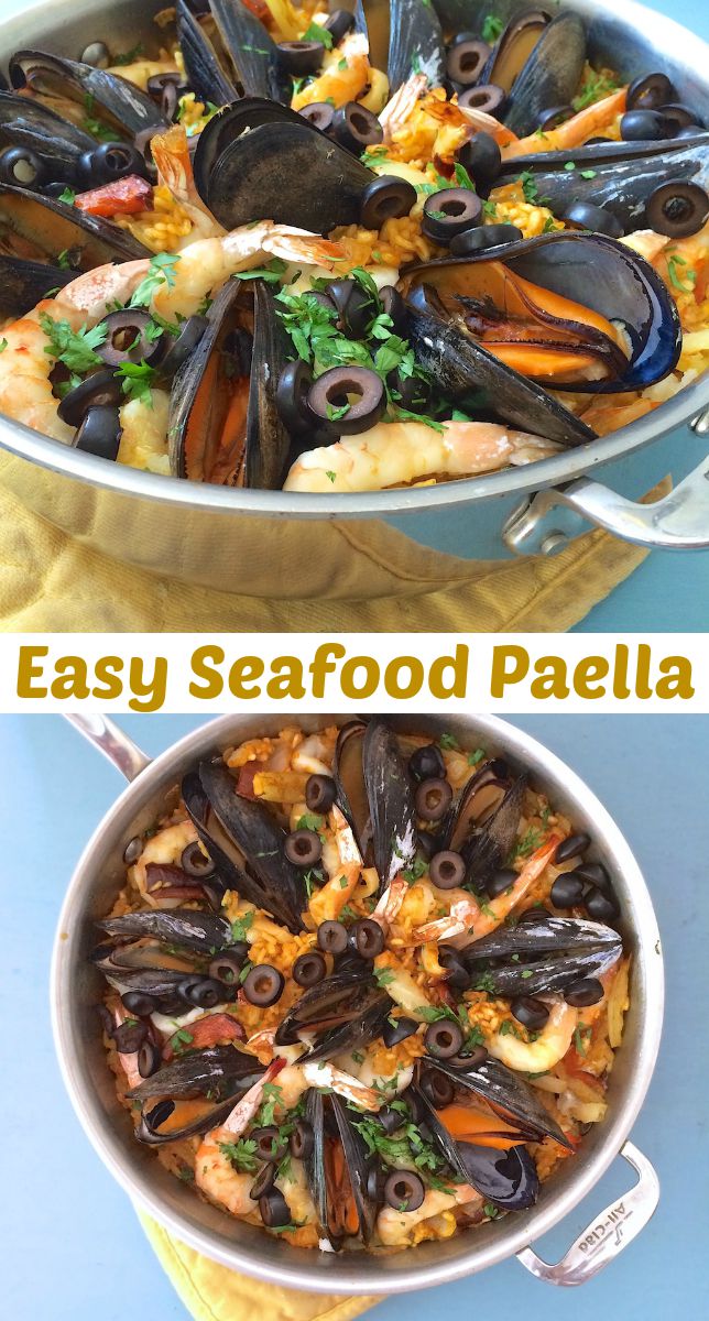 Don't be intimidated by this traditional Spanish rice dish - making Seafood Paella is easier than you think! @tspbasil #sponsored