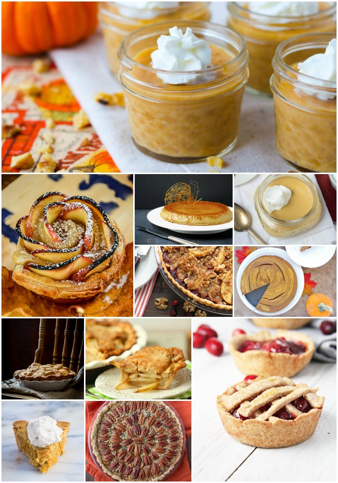 Recipe roundup of 12 delish yet healthier Thanksgiving desserts from HealthyAperture.com 