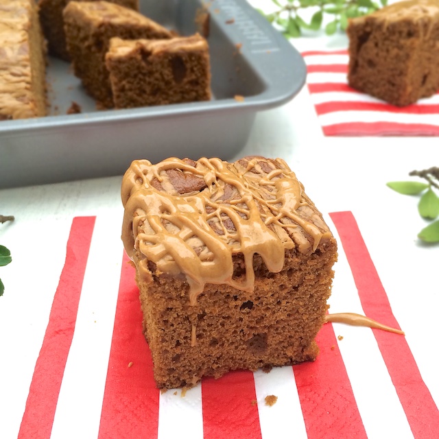 Swirls of peanut butter on top of gingerbread for the holidays! @tspbasil