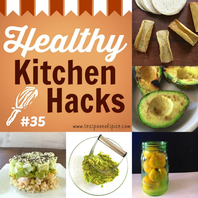 Healthy Kitchen Hacks: DIY Taco Shells, How To Roast Avocados, How to Quickly Mash Avocados, Easy Preserved Lemons, Short Cut Sushi Roll via @tspbasil