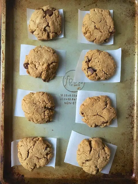 A gluten-free chocolate peanut butter cookie that you can enjoy as a snack - dietitian approved! @tspcurry