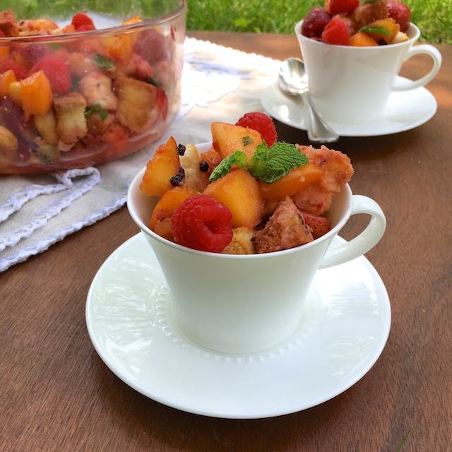 Kick off summer with a sweet and Italian twist to the classic fruit salad: Honey Panzanella Fruit Salad. @tspbasil