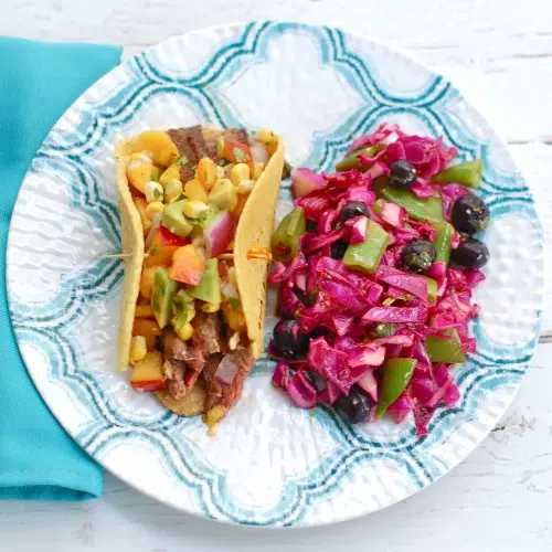 13 Drool-Worthy and Better for You Barbecue Sauces + Marinades: Steak Tacos with Nectarine Salsa