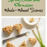 Buttery and flaky and great for picnics: Spring Onion & Parmesan Whole Wheat Scones | @tspcurry