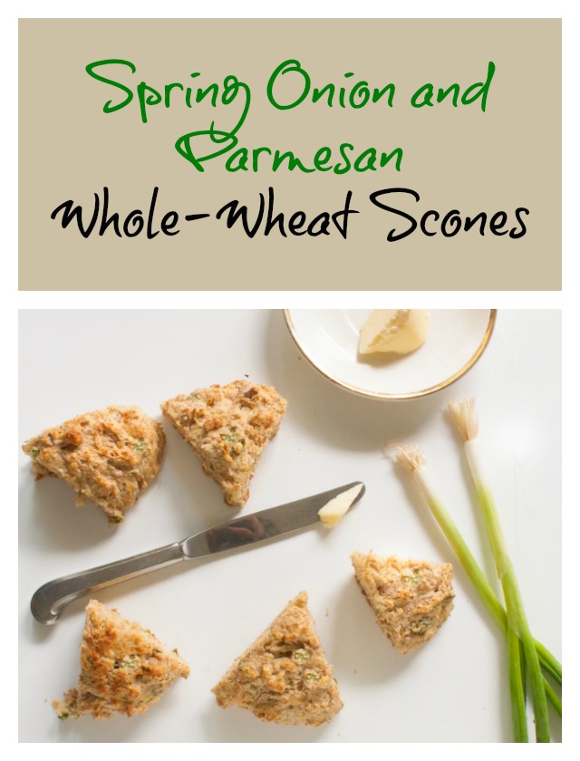 Buttery and flaky and great for picnics: Spring Onion & Parmesan Whole Wheat Scones | @tspcurry