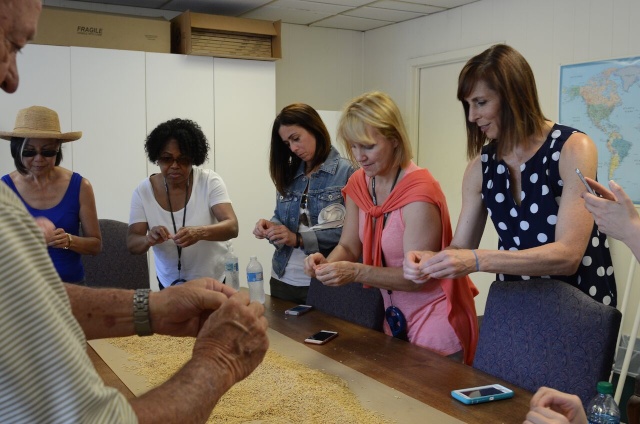 Trying to crack rice hulls (courtesy of #sponsored Uncle Ben's Rice Tour)