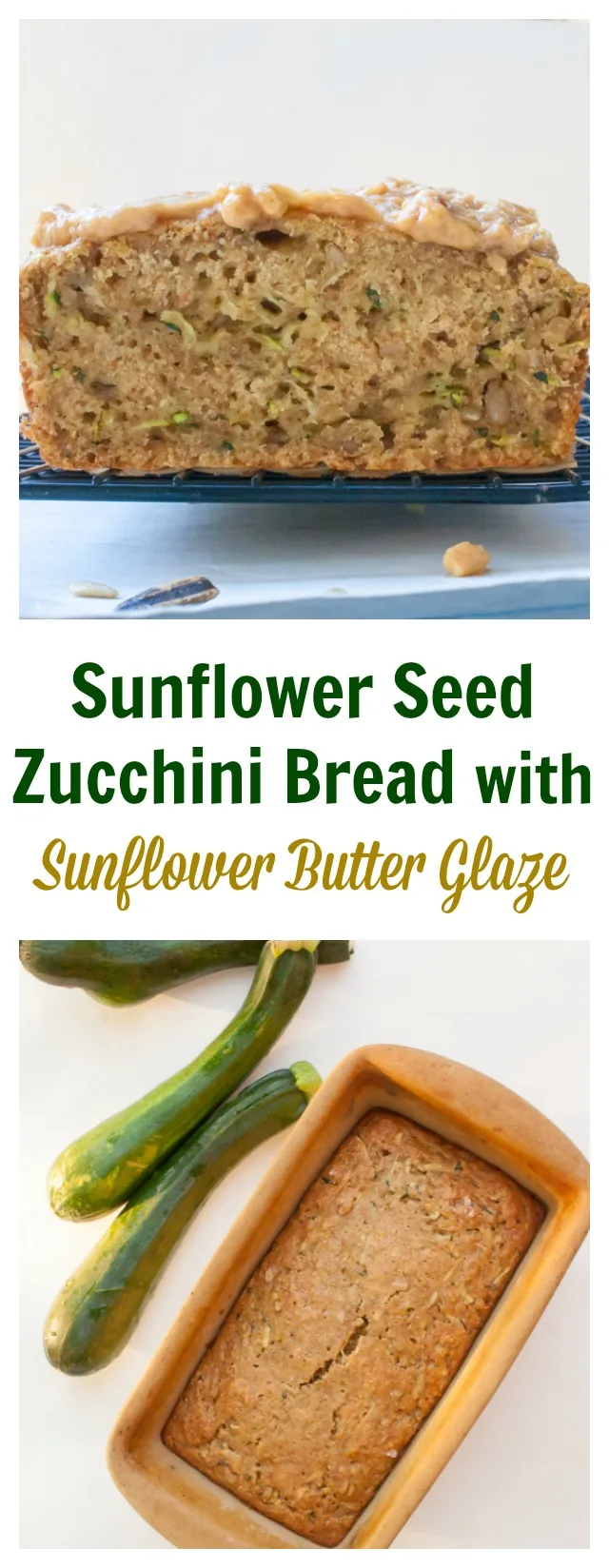 Sweet and healthy back to school breakfast >> Zucchini Bread with Sunflower Butter Glaze | @TspCurry