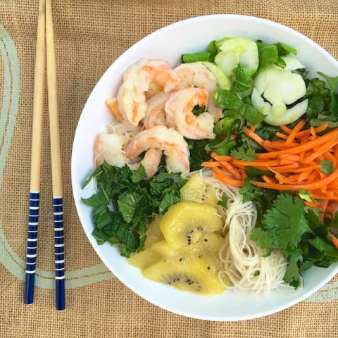 Vietnamese Noodle Salad With Shrimp and Kiwifruit