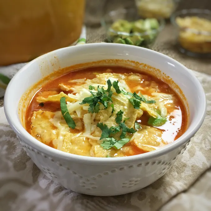 Enjoy turkey with a Tex-Mex twist with this easy to make tortilla soup recipe. Recipe at Teaspoonofspice.com