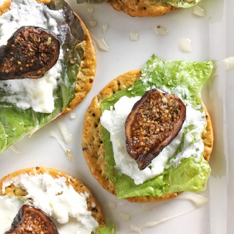 Fig and Goat Cheese Salad Cracker Bites