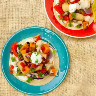 Slow Cooker Fish Tacos with Sweet Potatoes | @TspCurry