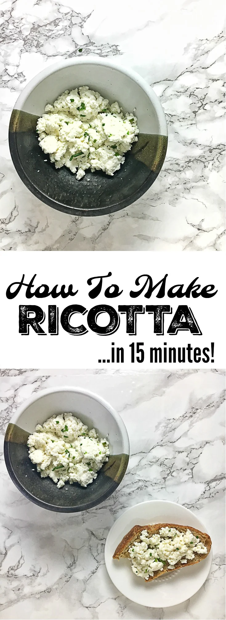 All you need is two ingredients, cheesecloth and 15 minutes to make homemade ricotta! Recipe at Teaspoonofspice.com