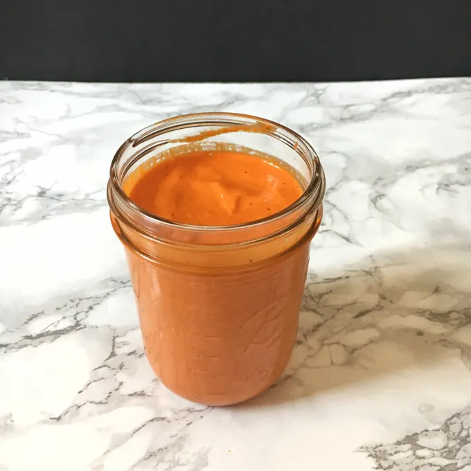 Made in minutes, this delicious and versatile Romesco sauce is going to be your new staple recipe! Recipe at Teaspoonofspice.com