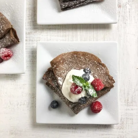 Less Sugar Chocolate Crepes with Rainbow Fruit