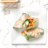 Chopping the vegetables is the most complicated part of Vietnamese-style spring rolls - make them at home with these tips and a 3-ingredient peanut dipping sauce. Recipe at Teaspoonofspice.com