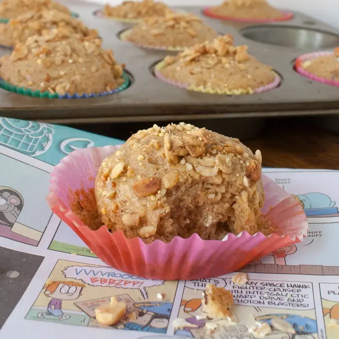 Crunchy Peanut Butter Granola Muffins | @TspCurry