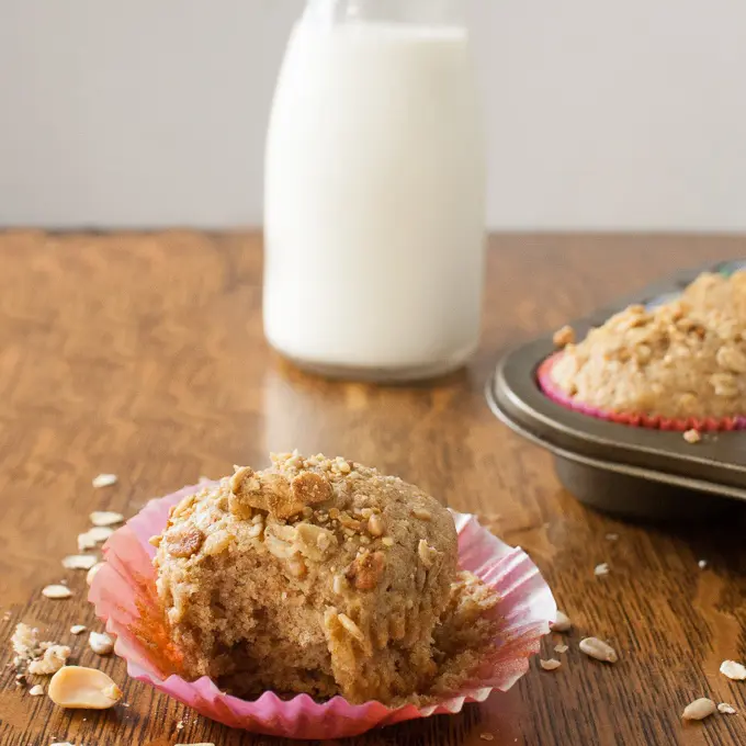 Crunchy Peanut Butter Granola Muffins | @TspCurry
