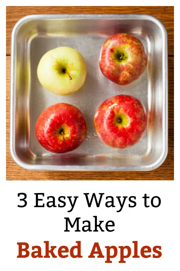 Ooey-gooey caramel-filled Baked Apples in just 20 minutes - or only 2 minutes - with Microwave Mug Baked Apples plus 2 more simple recipes. 3 EASY BAKED APPLES RECIPES - https://www.pinterest.com/tspcurry/