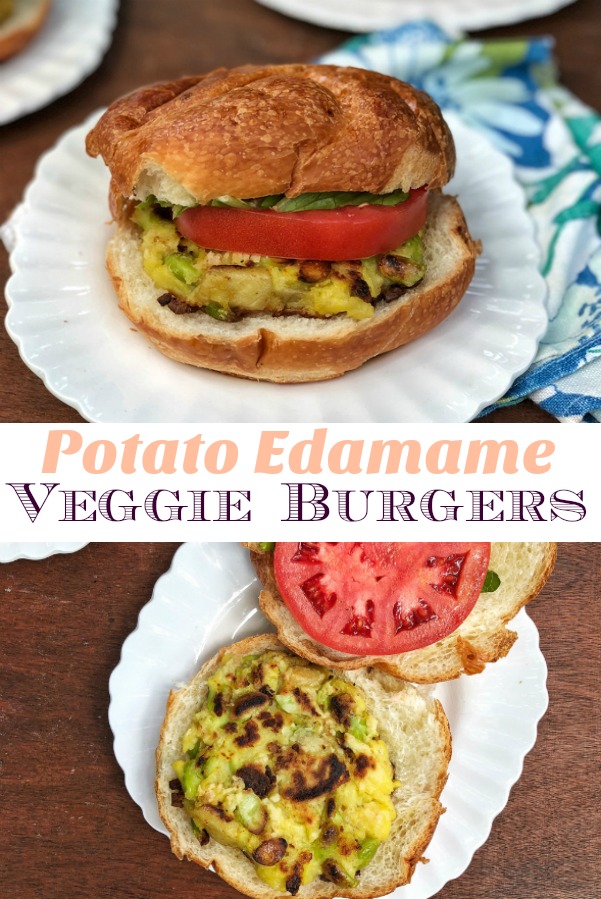 These yummy potato veggie burgers have the perfect ratio of carbs and protein for a post-workout meal (make them ahead of time and freeze!) Recipe at Teaspoonofspice.com #sponsored #potatoes #workoutmeal #potato 