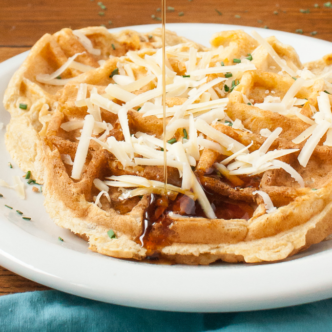 Maple Cheddar Potato Waffles | @TspCurry