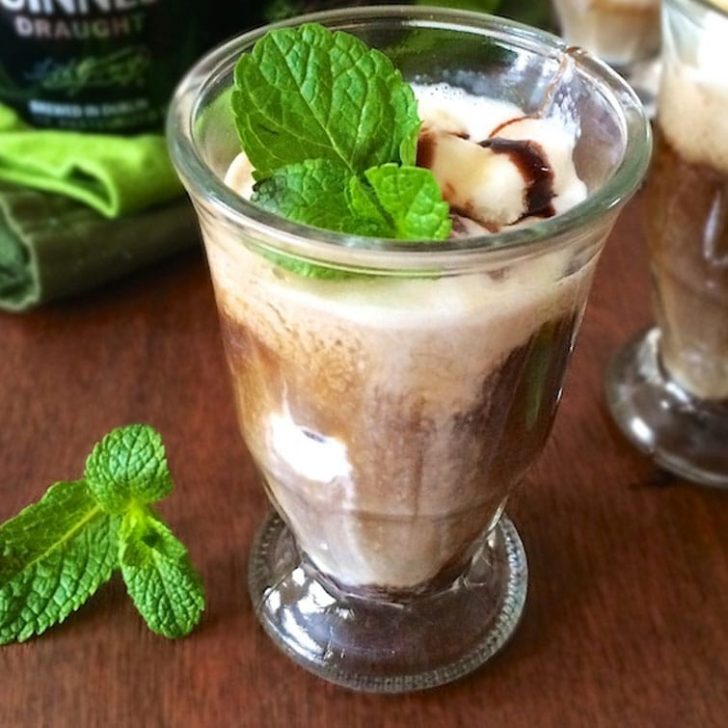 Mint Chocolate Guinness Ice Cream Shooters