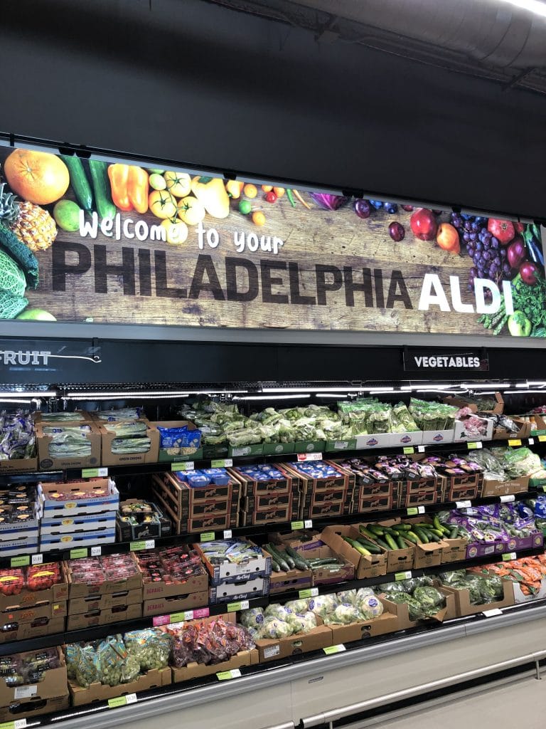 produce aisle at Philadelphia ALDI