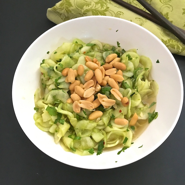 Thai Cucumber Ribbon Salad with Peanuts