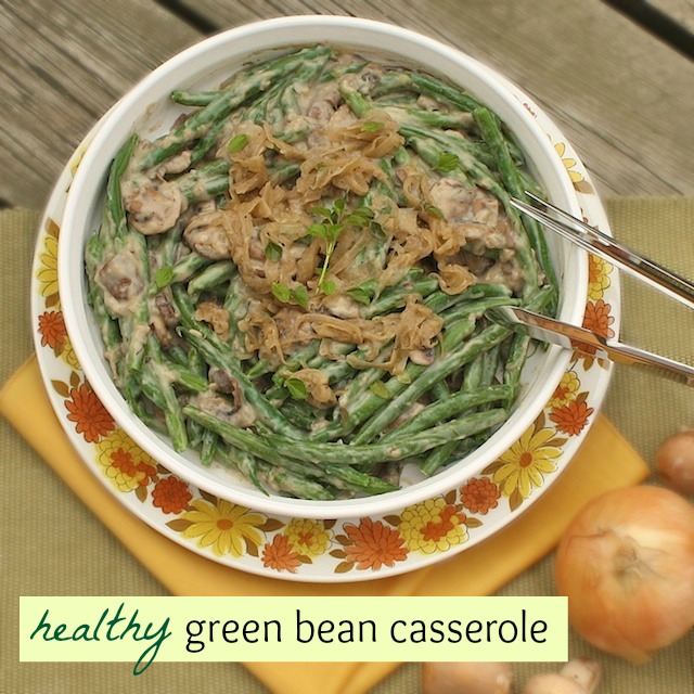 Healthy Green Bean Casserole | Teaspoonofspice.com